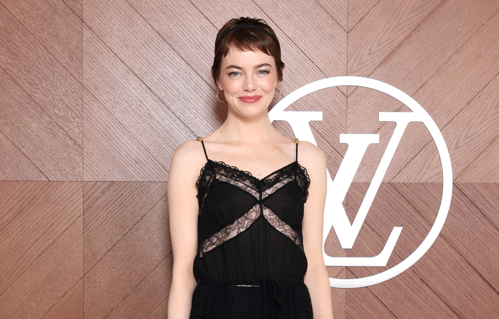 Star du film Eddington d'Ari Aster, Emma Stone au défilé Louis Vuitton © Photo by Victor Boyko/Getty Images for Louis Vuitton.