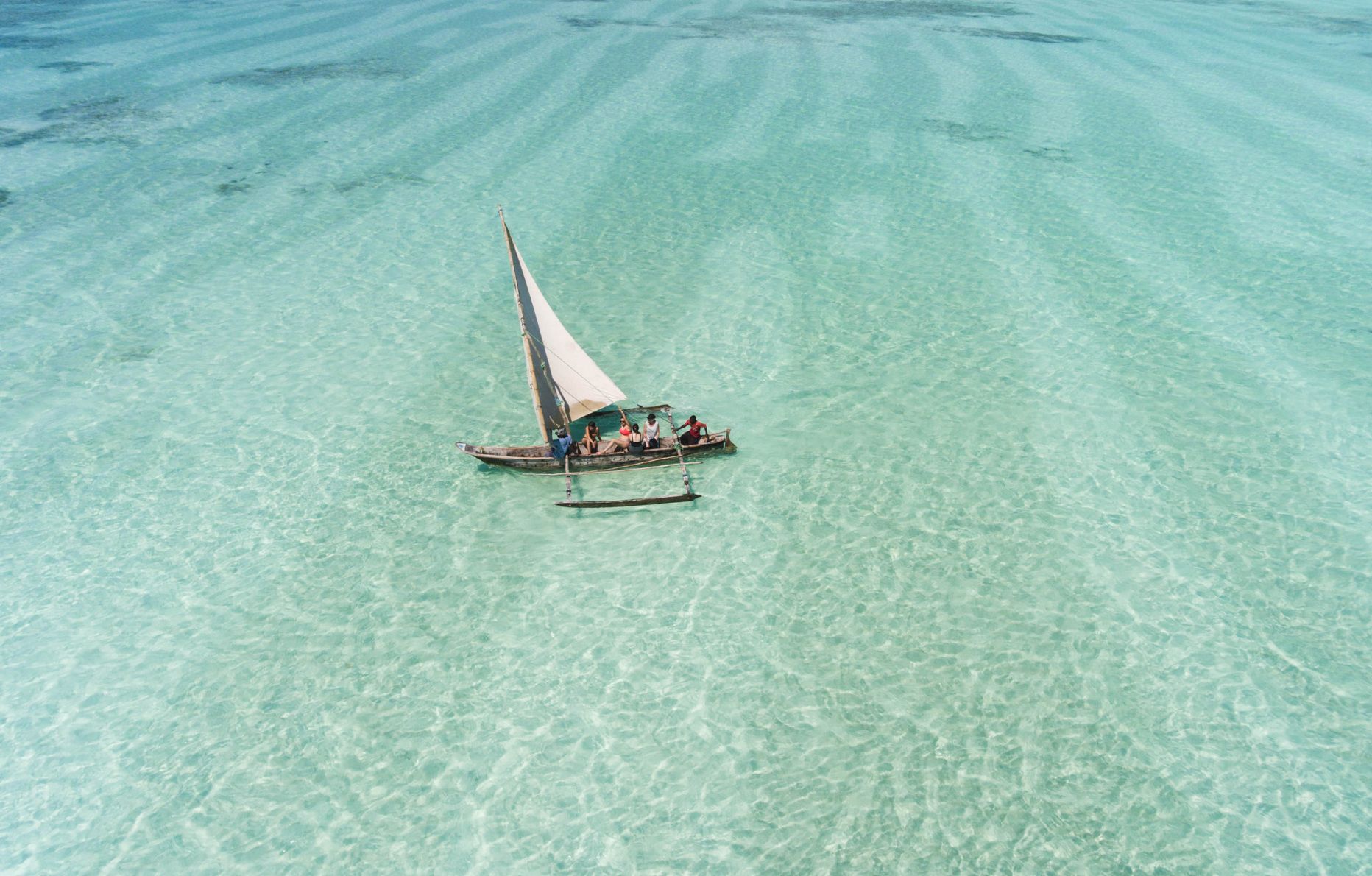 L'hotel de luxe White Sand sur l'archipel de Zanzibar au large de la Tanzanie